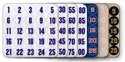 Numbers on Punch-Out Circles